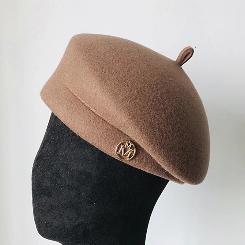 Classic Ladies Beret Hat Fancy Wool Felt Hat Warmer Winter hat Cap White Black Women Fedora Hat Fascinator Pillbox Hat Formal 250106