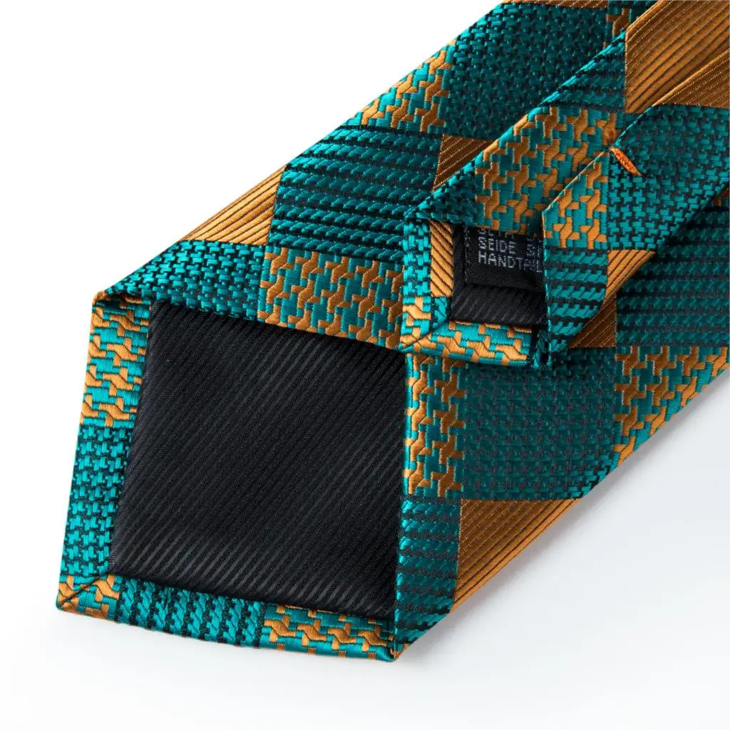 DiBanGu Green Teal Ties For Men Hanky Cufflinks Set 17 Styles Necktie For Male Business Wedding Party Mens Ties Arrival Tie 250103