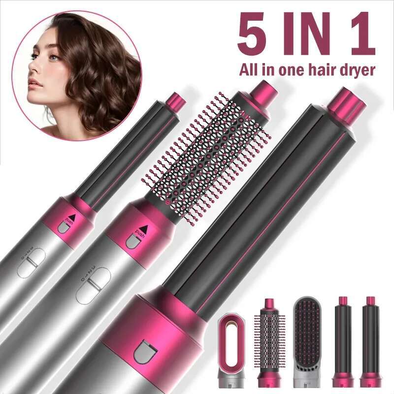 Blow Styg Dryer 5 in 1 Brush with 3 Adjustable Speeds and Interchangeable Nozzles Hair Tool