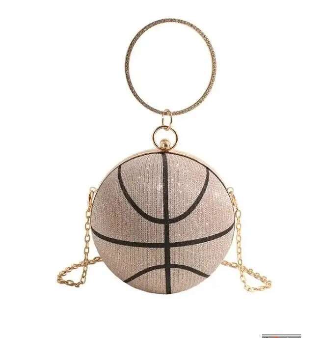 NEW Dia Basketball Clutch Bags For Women Football Shape Wedding Party Purse And Handbag Gold Sier Evening Bag