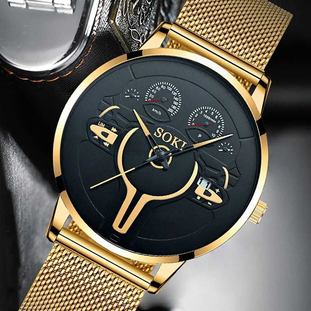 Top Brand Luxury Fashion Calendar Watch Men Stainless Steel Strap Clock Sport Watches Mens Quartz Wristwatch Relogio MasculinoX250107