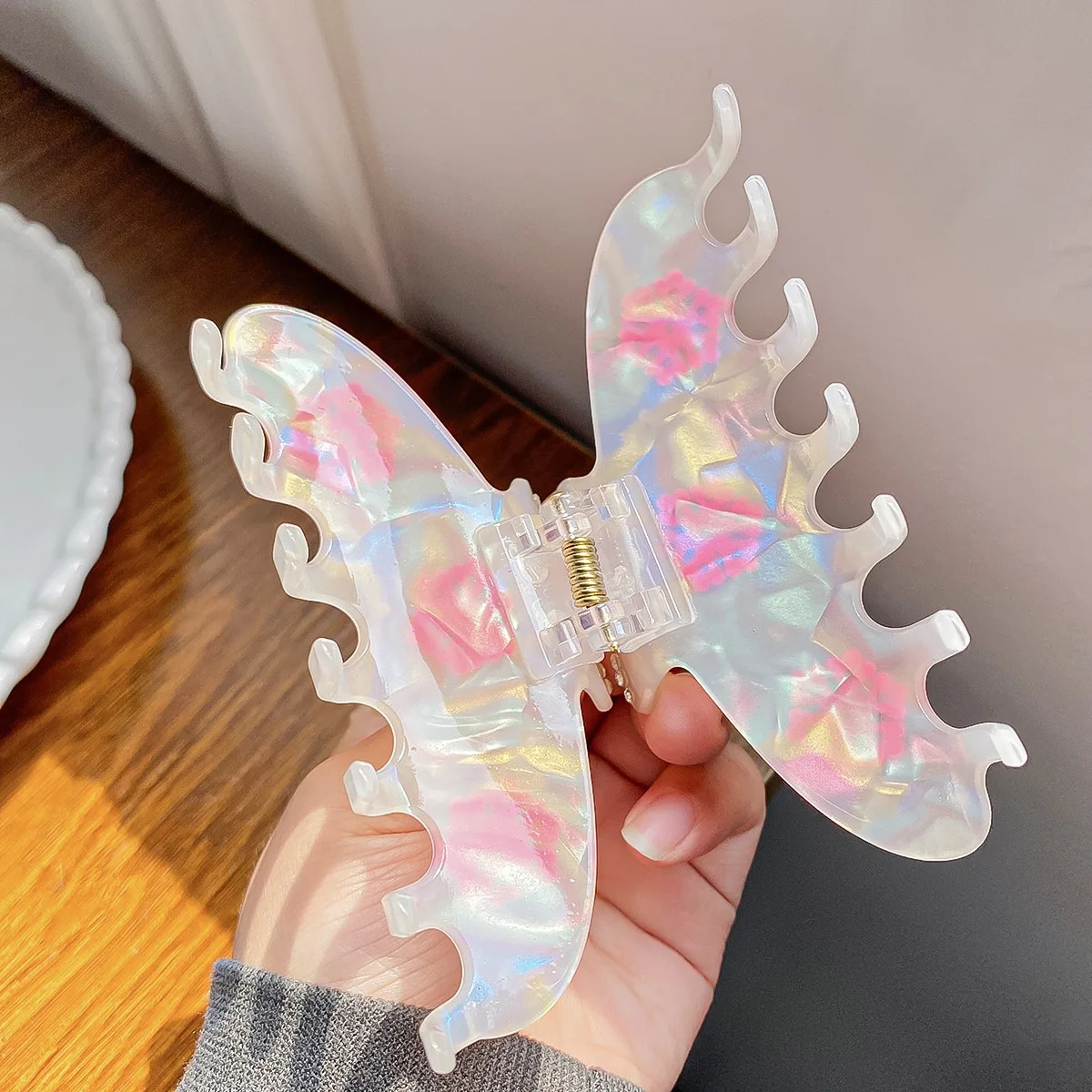 Christmas Hairpin Temperament Beautiful Snowflake Claw Clip Large Hairpin Hair Accessories Hair Shark Clip 250103