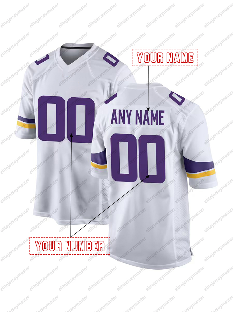 Football Jerseys Jefferson Darnold Stitched Personalized Addison Moss Ham Hockenson McCarthy Customized Jerseys For Men Women Youth