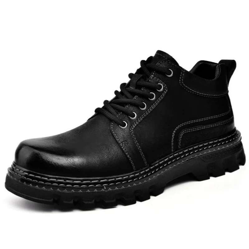 Ddmyoutdoor China Domestic New Genuine Men Cow Leather Upper Durable Sole Lace Up Autumn Winter Boots Daily Leisure Outdoor Shoes For Man