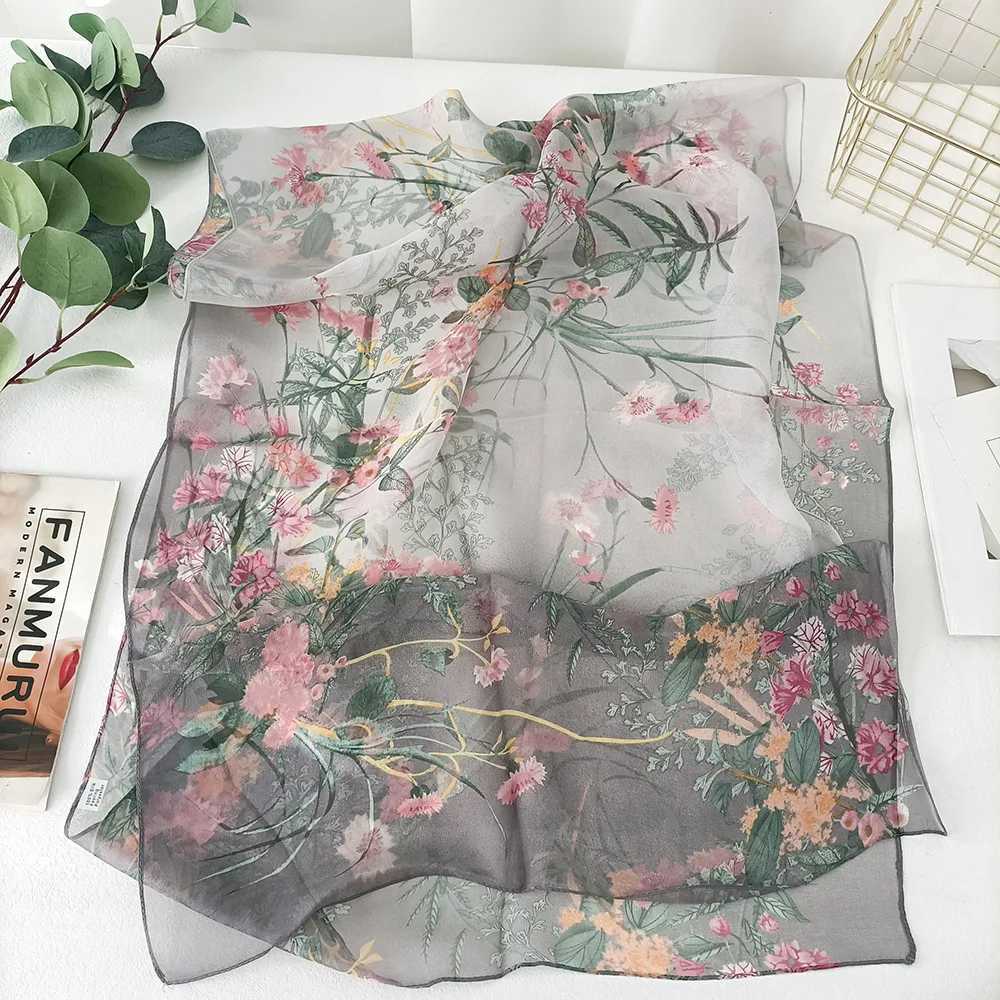 Green Grass Womens Elegant Chiffon Georgette Bandana Scarf Summer Beach Sunscreen Thin Headscarf W250107