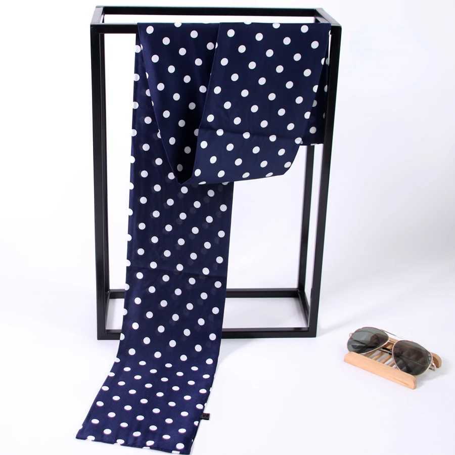 Hangzhou Silk Spring and Autumn Thin Mens Artificial Silk Black Scarf Double layered Commercial British Mens Scarf W250107