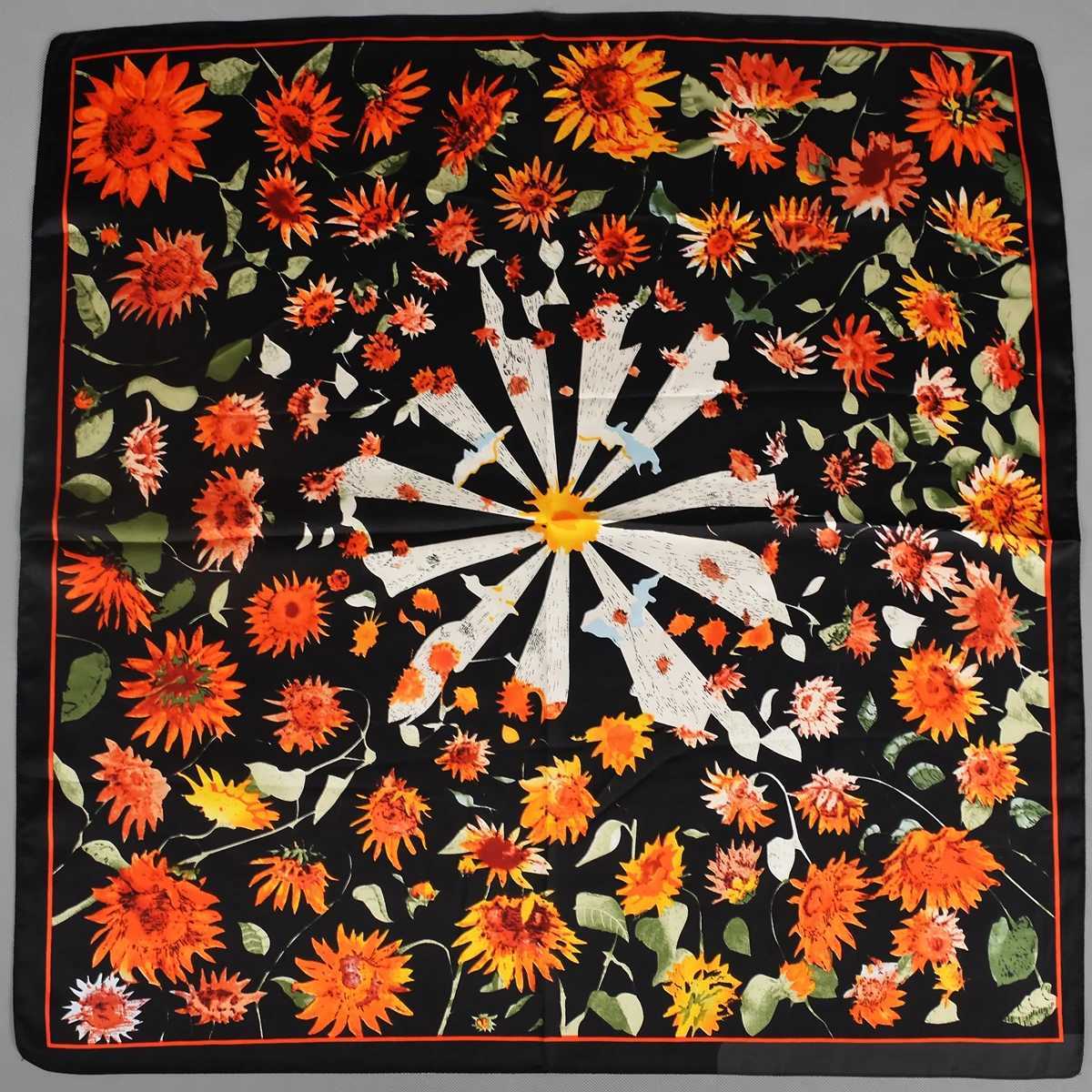 BYSIFA Letters Silk Scarf Shawl Spring Autumn Fashion Square Coffee Orange Scarf Foulard Winter Womens Headwear Accessories W250107