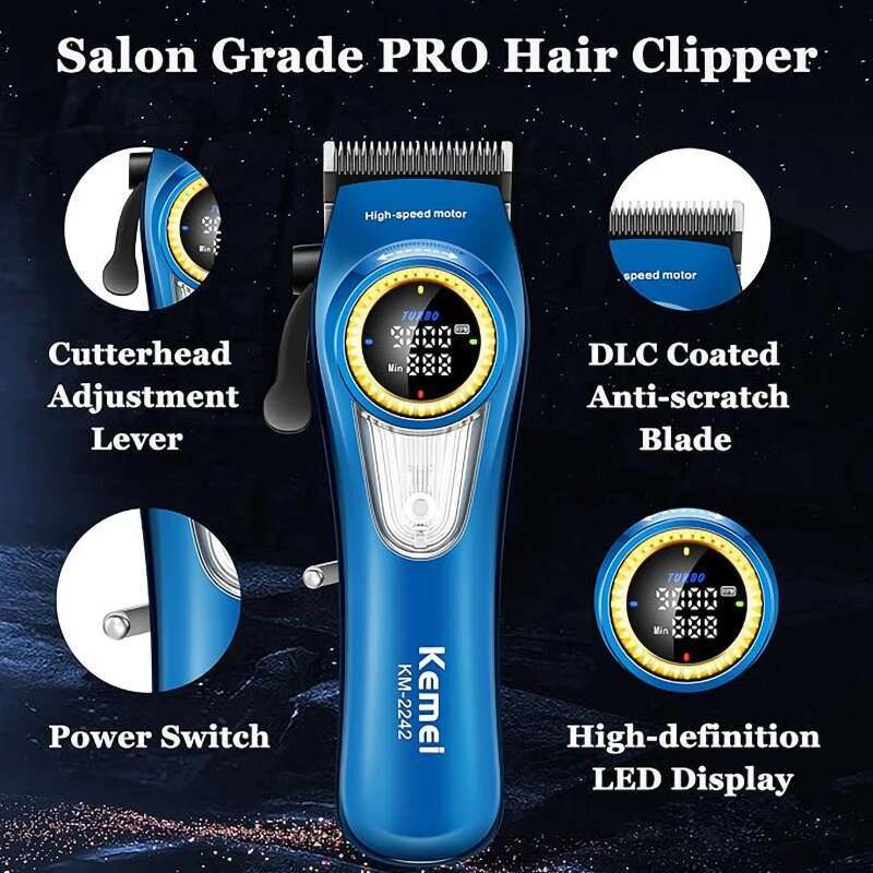 Professional Clipper Cordless Hair Trimmer Haircut Electric Brushless Motor Barber hine for Men KM-2242
