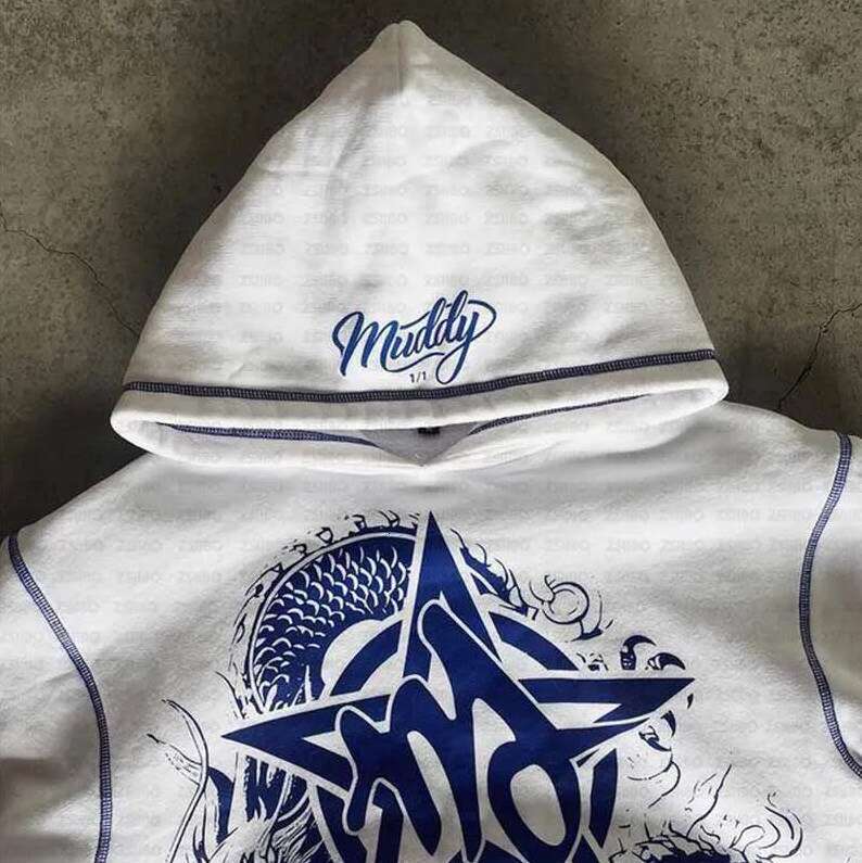 Fashion Dragon print long sleeved loose fitting unisex hoodie hooded pullover couple set