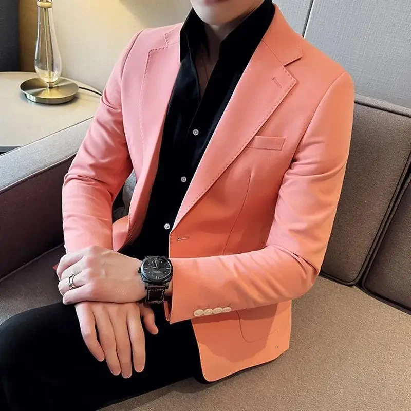 Single Breasted High Quality Coat Spring Autumn Mens Suit Jackets Models Trendy Gentleman Simple Fashionable Male Blazer 250107