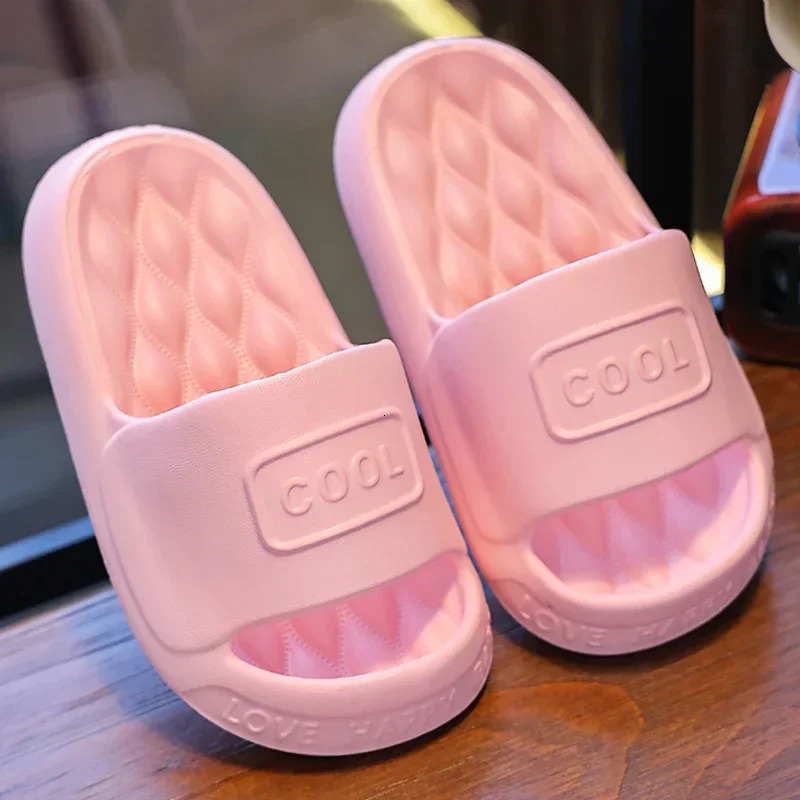 Summer Aged 3-12 Children Slippers Brief Lithe Sandal For Boys Girl Slides Soft Sole Mule Non-slip Flip Flops Home Kids Shoes 250106