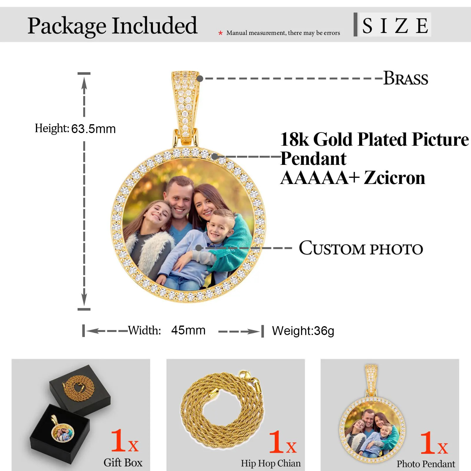 Round Memory Medallions Custom Picture Pendant Necklace for Men Hip Hop Jewelry Large Size Po Pendant 250107