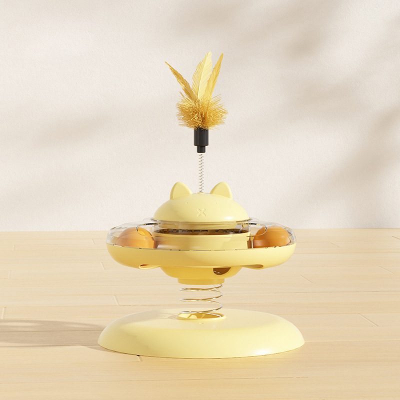Tease carousel shaker spring leakage food self hi teaser cat stick pet boredom toys