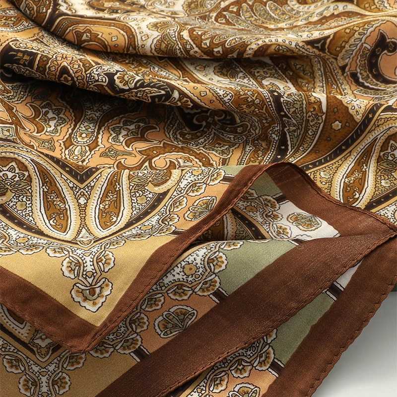 Design Shawl Neckerchiv 2024 Square Silk Scarf Womens Headscarf Flower Print Satin Handbag Wrist Bag Womens Scarf W250107