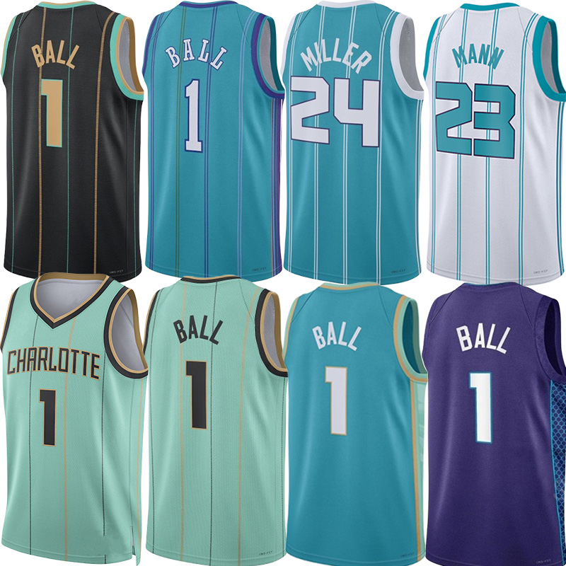 LaMelo Ball Hornet City Basketball Jerseys Brandon Miller Tre Mann Miles Bridges Moussa Diabate Mark Williams Seth Curry Nick Richards New Custom Jersey Men