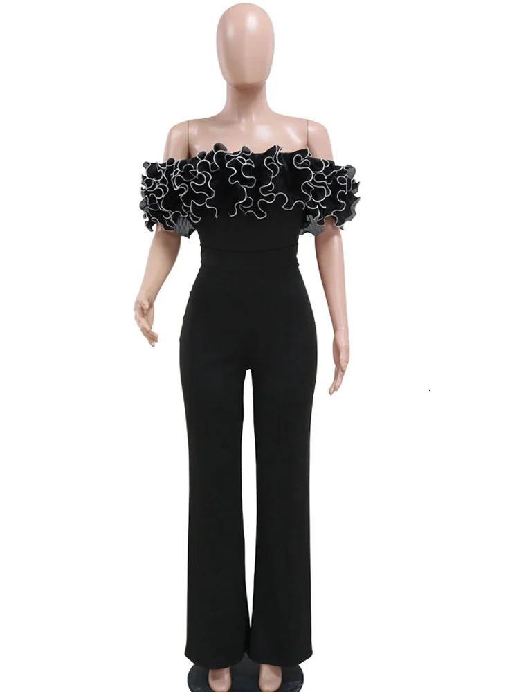 Bonnie Forest Woman Jumpsuits Elegant Rose Detail One Piece Women Clothing Club Overalls Celebrities Outfits Party Sexy Clubwear 250103