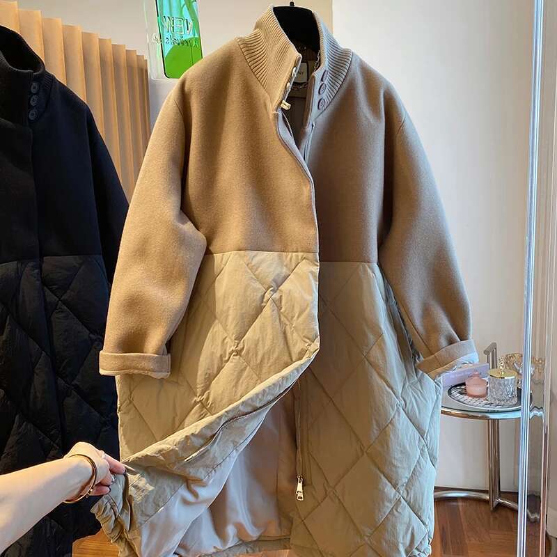 Winter New Long Cotton-Padded Jacket Women Zipper Loose Padded Coat Female Design Sense Niche Thickening Warm Cotton Jackets