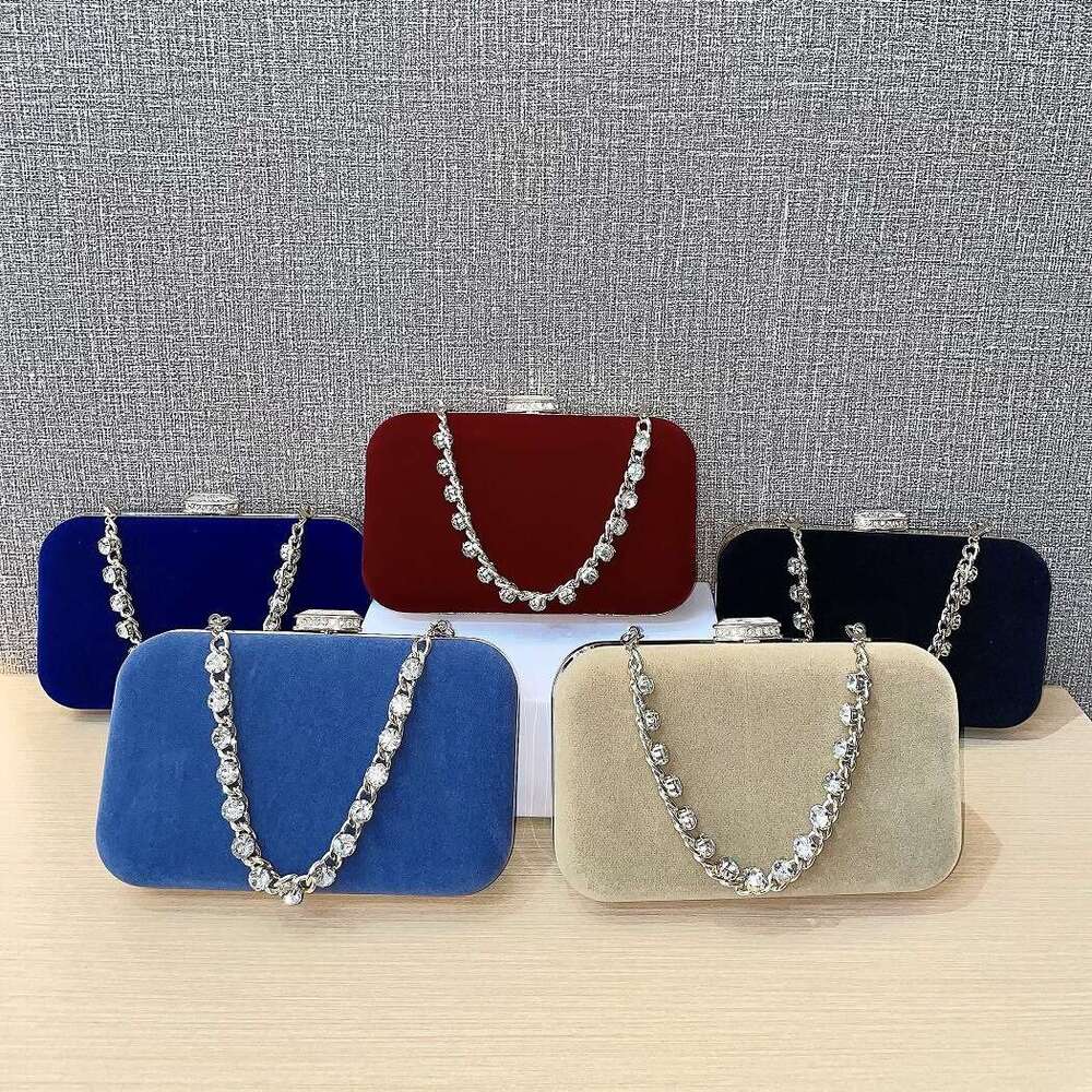 New Foreign Trade Evening Dress Handbag With Dia Inlaid Suede Socialists And Cheongsam Banquet Bag For Women, Handheld Crossbody Bags