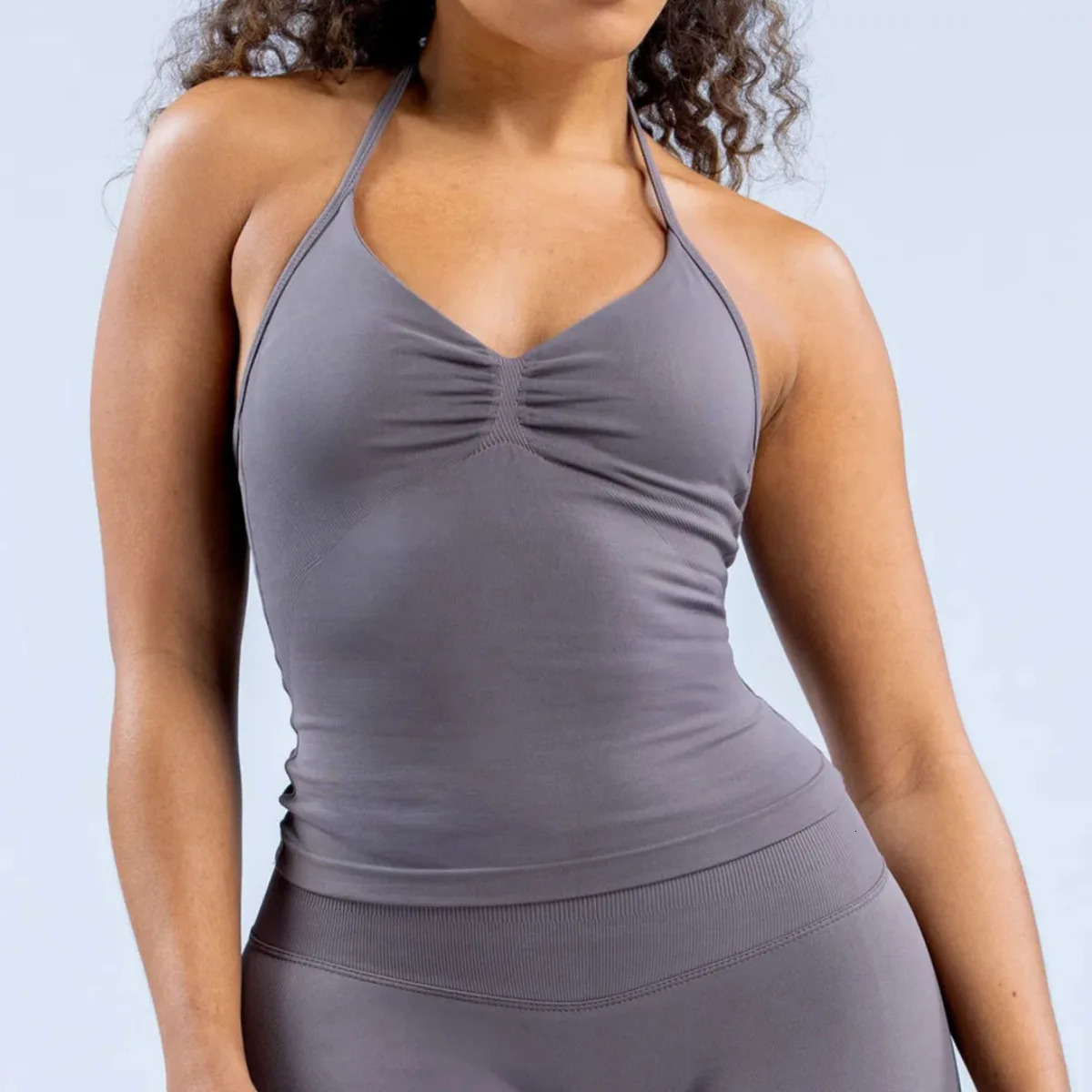 NCLAGEN Impact Longline Strappy Top Sports Yoga Vest Womens Fitness Tank Top Gym Beautiful Open Back Bra Running Workout Halter 250107