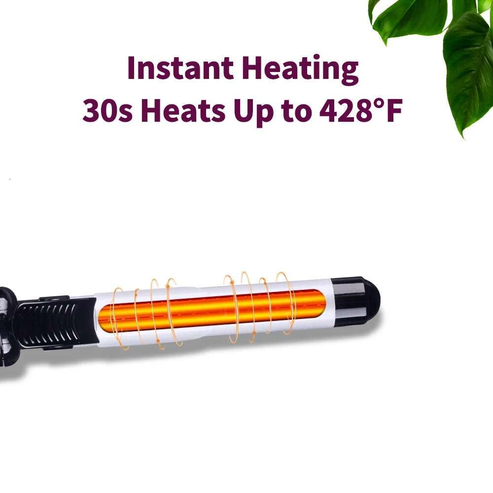 Automatic Curler 45w Ceramic Barrel Rotating Curg Iron for Long Lasting Big Waves and Damage Free Hair Styg