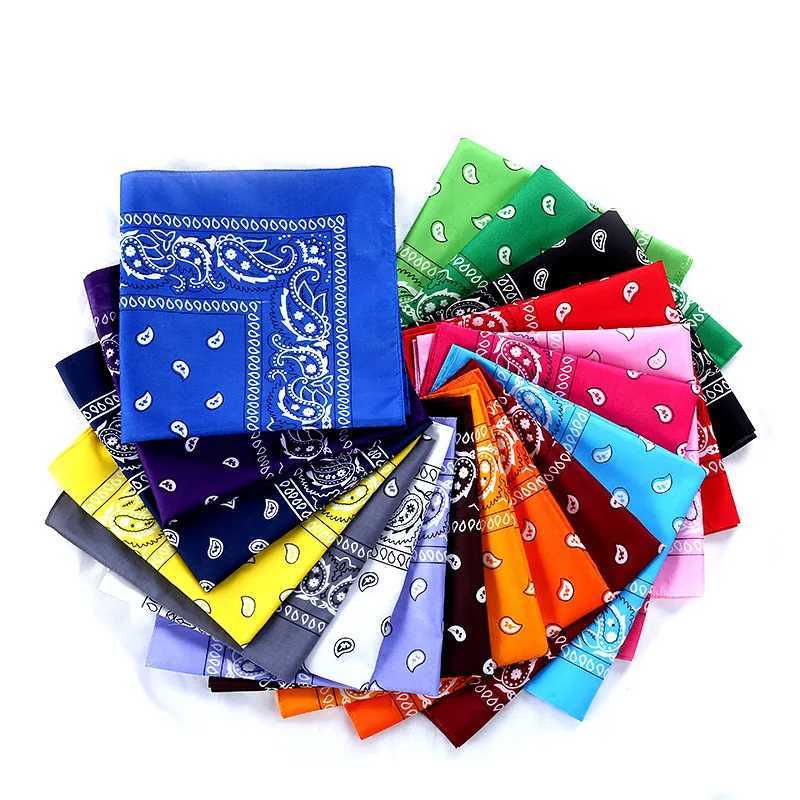High quality 55x55cm bandana unisex hip-hop fashion headband with neck scarf wristband square scarf printed handle W250107