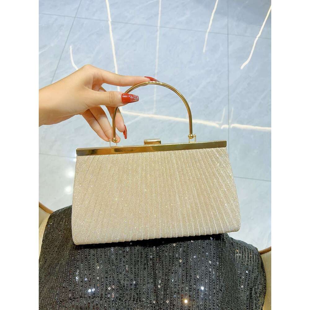 New Minimalist Fashionable Pleated Handbag For Team Gatherings And Banquets, Rhie Evening Dress Bag, Diagonal Cross Banquet Bags