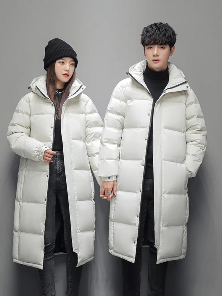 Mens Long Down Jacket -High-quality White Duck Down Hooded Jacket -30° Couple Thicked Warm Parkas 5XL Men Winter Coats 250102