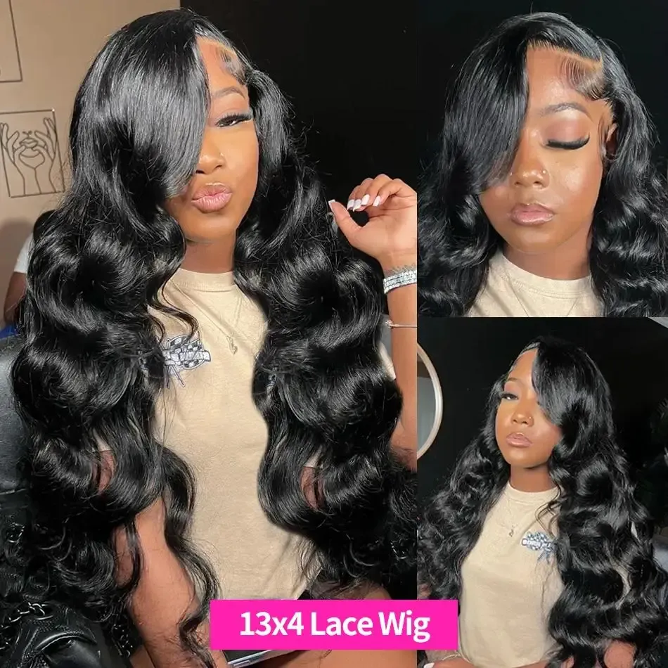 13x4Lace Front Deep Wave Synthetic Wig Black Dark Root High Quality 36Inch Long Natural Curly Wigs For Women Daily Use