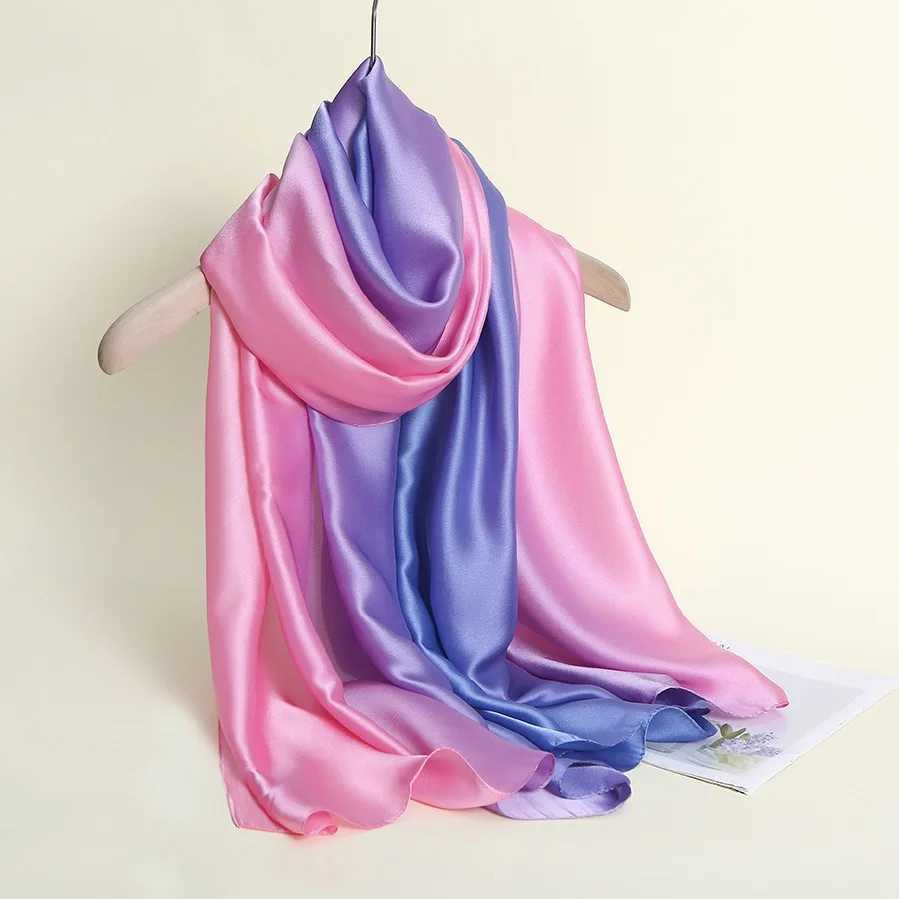 Fashion womens gradient color long packaging womens shawl chiffon scarf casual womens scarf womens accessories W250107
