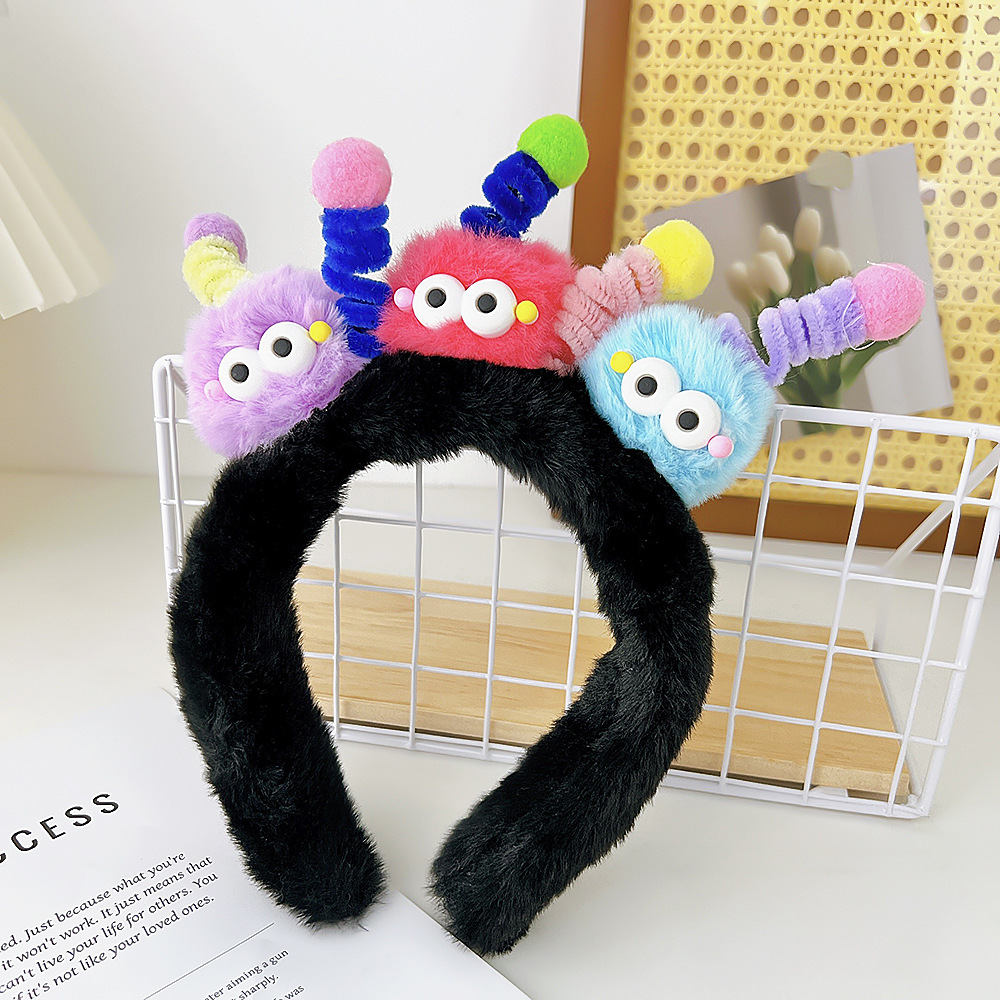 Creative Plush Monster Hair Ties - Cute & Kooky Fluffy Headbands for Autumn Winter