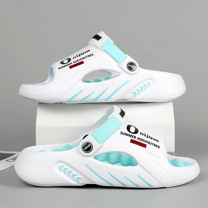 Mens Slide Summer Platform Slide EVA Soft Bottom Mens Shoes Indoor and Outdoor Walking Beach Shoes Flip Cover 250106