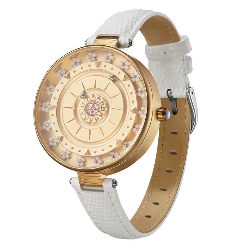 EUTOUR 2025 Quartz Limited Edition Homemade magnetic Crystal Set Ladies Unisex genuine leather Strap Watch 241228