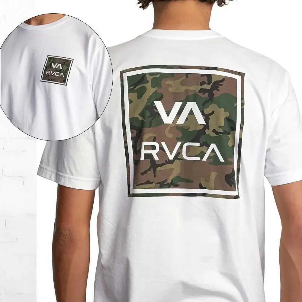 RVCA Men's Mens T-Shirts Graphic Short Sleeve Crew Collar T-Shirt Cotton Retro Strt Fashion Mens Shirt Sleeve Design Top Strtwear H
