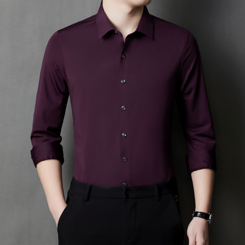 LC01064 Youth business men's slim shirt business solid color slim shirt