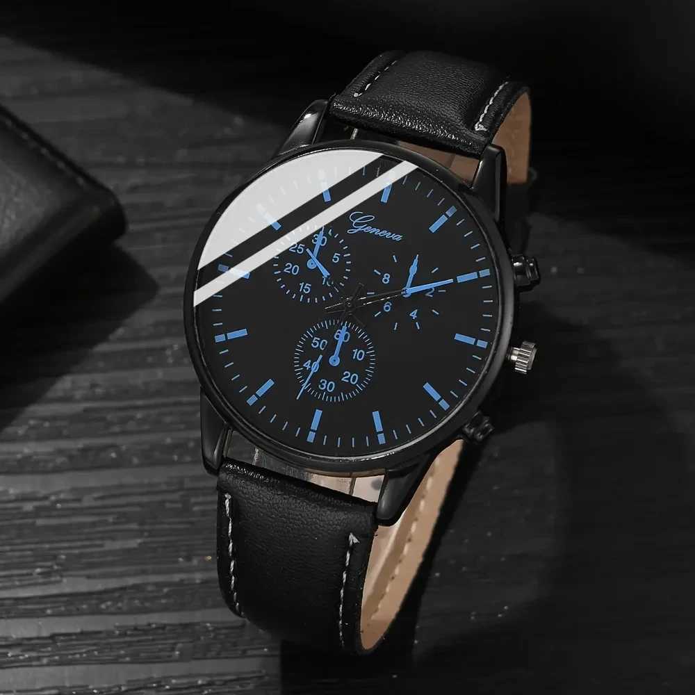 Watch + Bracelet 2023 Minimalist Mens Fashion Ultra Thin Watches Simple Men Business PU Leather Strap Quartz WatchX250107