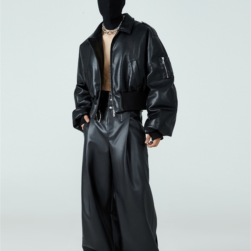 Mauroicardi Autumn Winter Short Thick Warm Black Pu Leather Jacket Men with Long Sleeve Zipper Casual er Clothes 250106ww