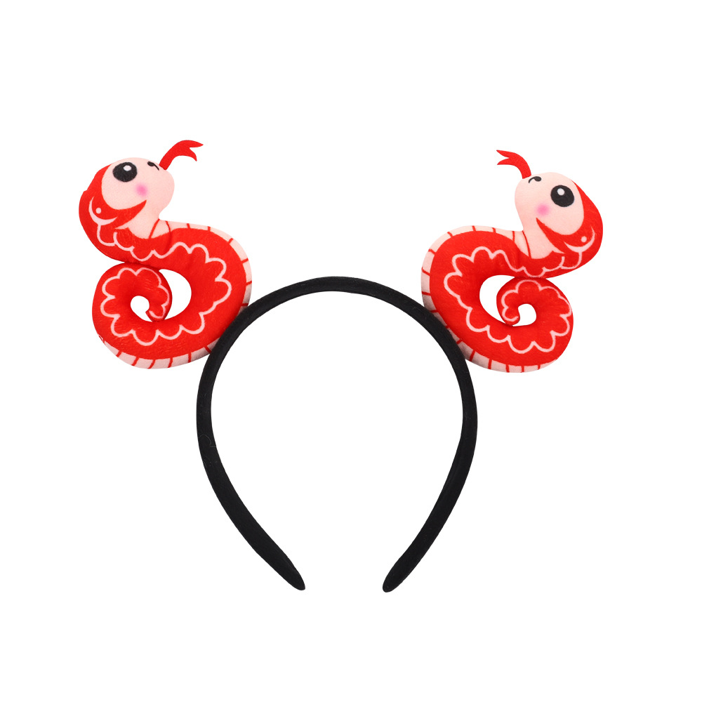 Chinese New Year Snake Year Hair Hoop Festive Atmosphere Decoration Headband Chinese Style Cartoon Cute Zodiac Hair Clip in Stock