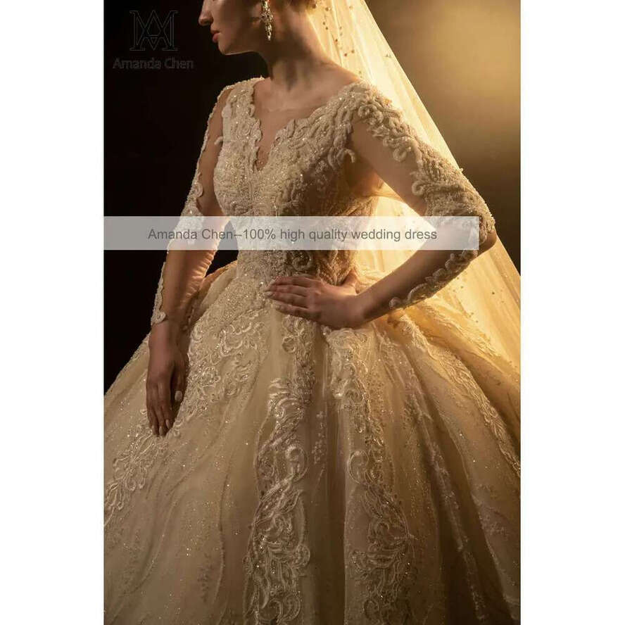 Long Sleeves Ball Gown Wedding Dress