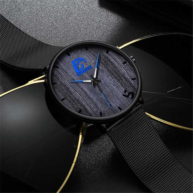 reloj hombre Mens Fashion Ultra Thin Minimalist Watches Men Business Stainless Steel Mesh Belt Quartz Watch relogio masculinoX250107