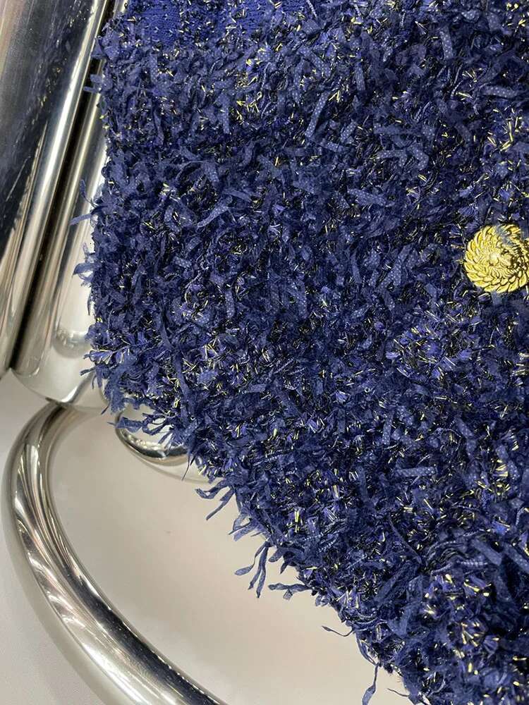 Light Temperament 24 Autumn Winter Lion Head Single Breasted Special Yarn Coarse Tweed Fashionable Slim Fit And Slimm