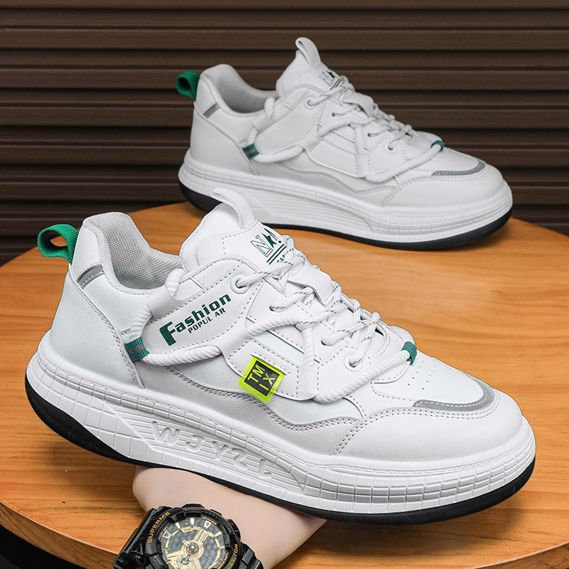 Men Sports Shoes Fashion Thick Sole Anti-Slip Lace-Up Versatile Trendy Korean Version Triple Black White Yellow fashion