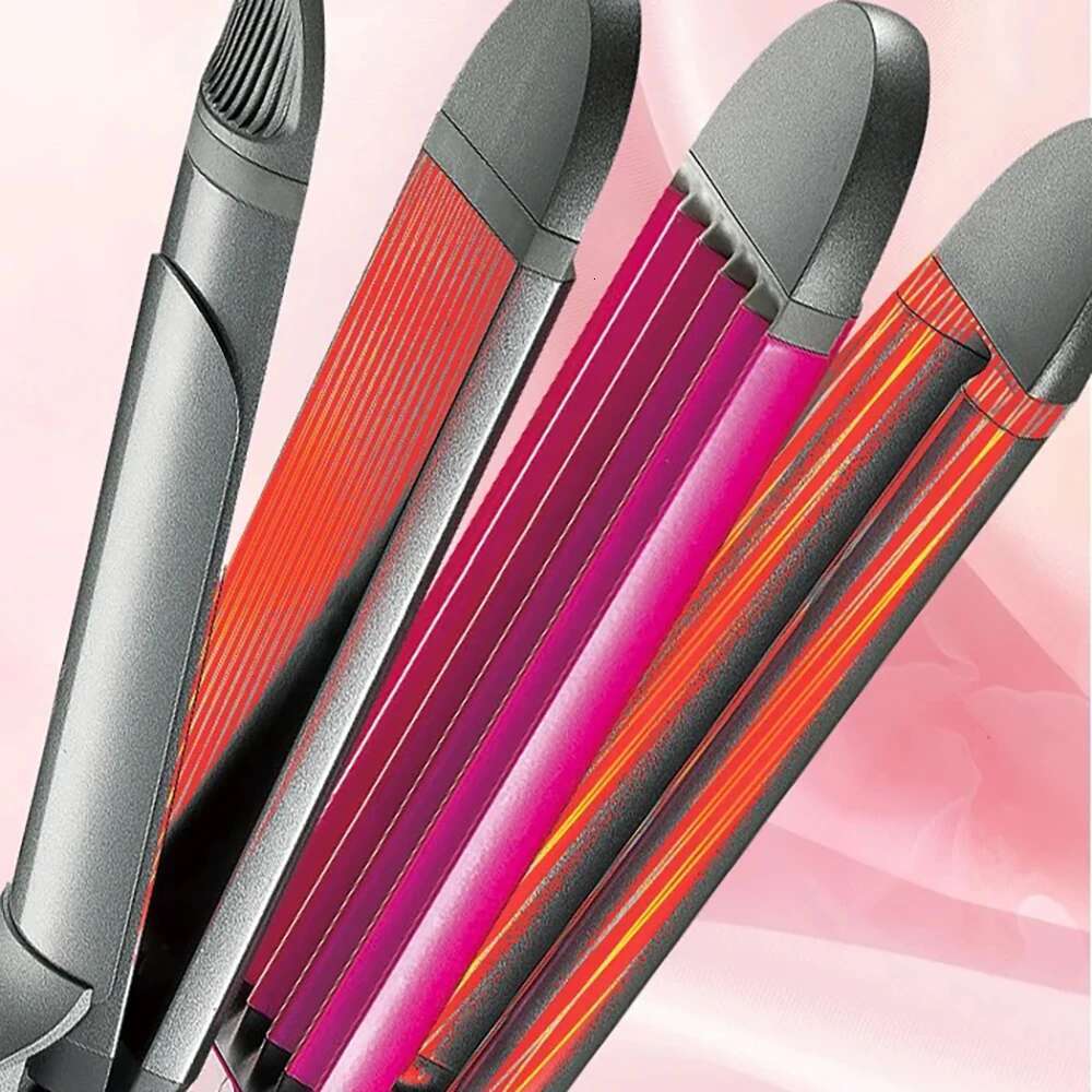 4 in 1 Straightener Crimper Wand Curler Flat and Curg Iron Women Hair Styg Waver Adjustable Temperature