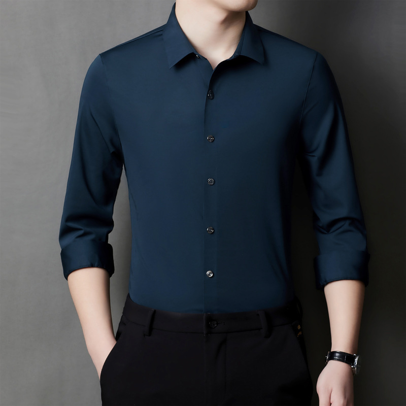 LC01064 Youth business men's slim shirt business solid color slim shirt