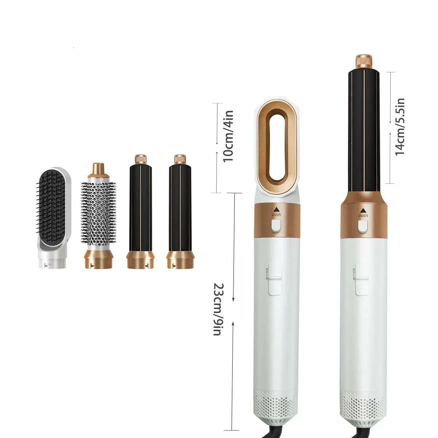 Multi functional five in one hot air multi head automatic curler, straight comb, hair dryer, curg rod