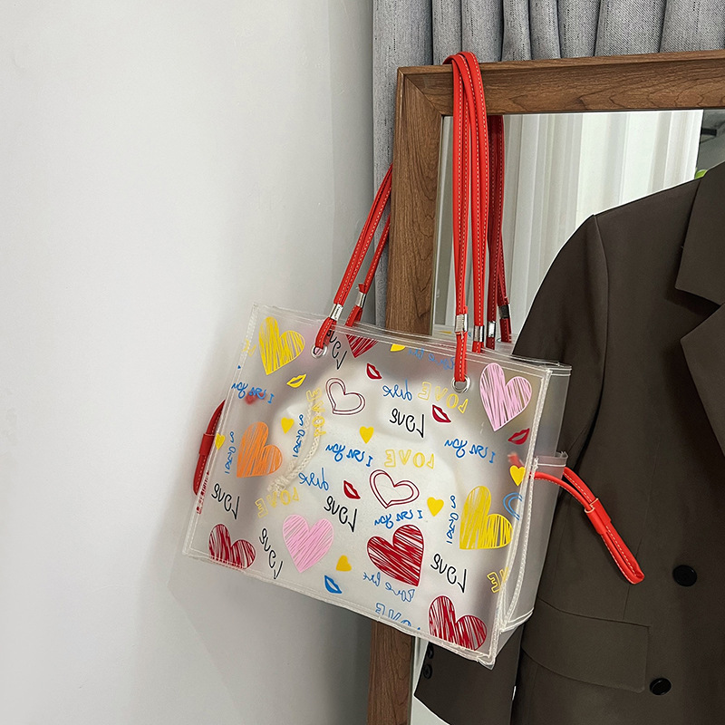 Designer Beach Bags: Stylish Transparent PVC Shoulder Bag - Large Capacity, Lightweight Jelly Tote Handbags Women, Ideal For Summer New Free Delivery 