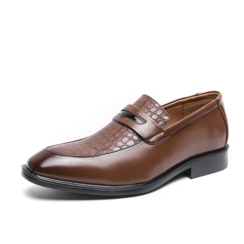 Men Dress Shoes Leather Shoes Pointed Toe New Styles Formal Wedding Shoes Triple Black Brown Blue Free shipping