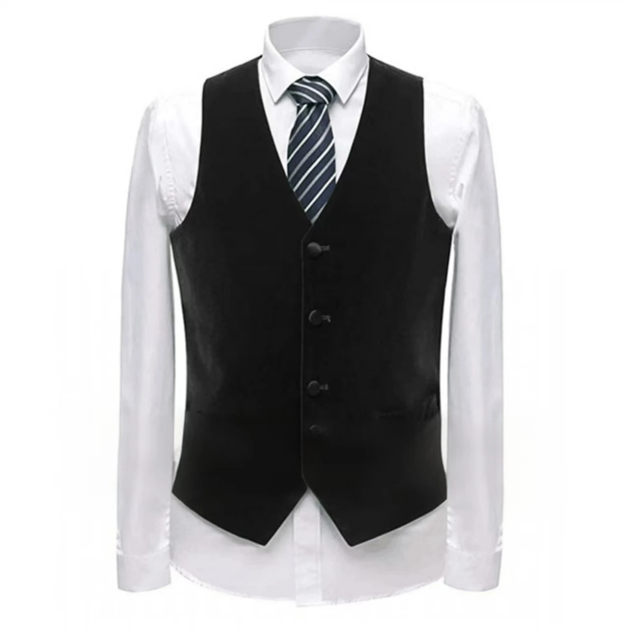 Mens Velvet Vest with Vneck Formal Suit VestsFashionable Singlebreasted Vests for Mensleeveless Jacket Pockets 250107