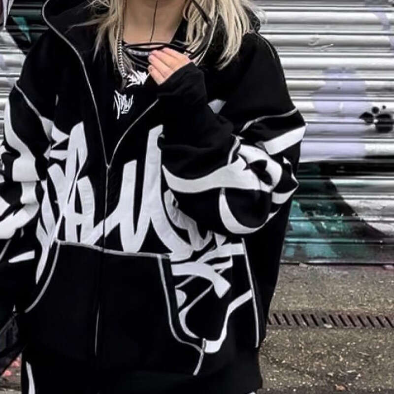 Men's and Women's Street Trendy Brand Loose Foam Hoodie Zipper