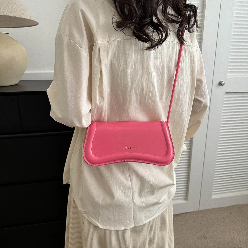 Premium Pink PU Leather Designer Handbag for Women - Spacious Interior with Detachable Shoulder Strap