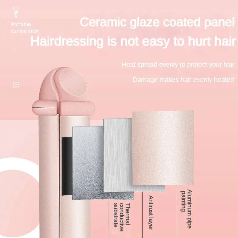 Curg Iron Wand Straight Dual Purpose Wireless Rechargeable 3-speed Temperature Bangs Curl Straightening Board Clipboard